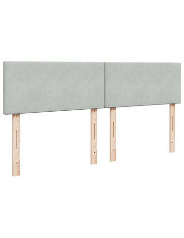 Giroletto a Molle con Materasso Grigio Chiaro 180x200cm Velluto