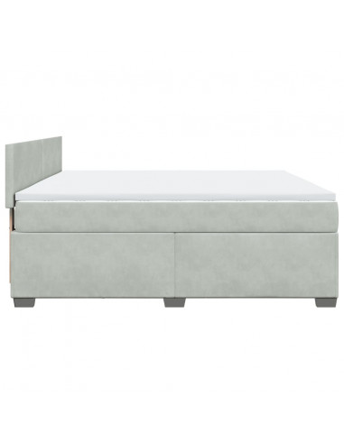 Giroletto a Molle con Materasso Grigio Chiaro 180x200cm Velluto