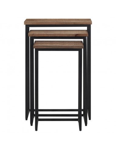 Tavolini a Incastro 3 pz in Legno Massello di Teak