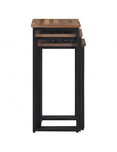 Tavolini a Incastro 3 pz in Legno Massello di Teak