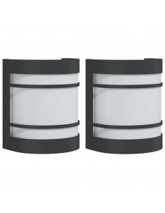 Applique da Esterno 2 pz Nere in Acciaio Inossidabile 2