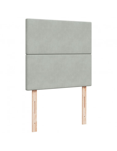 Giroletto a Molle con Materasso Grigio Chiaro 100x200cm Velluto