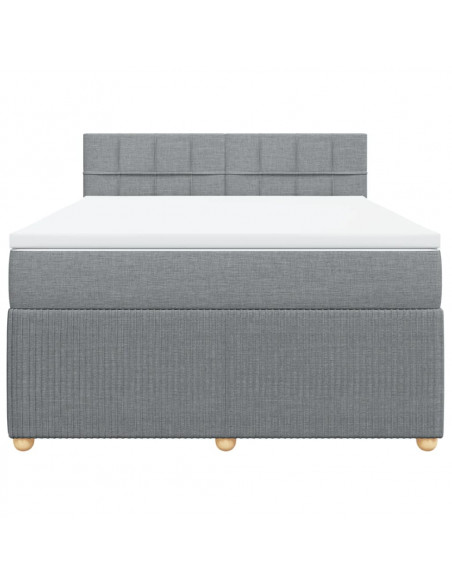 Giroletto a Molle con Materasso Grigio Chiaro 140x200cm Tessuto