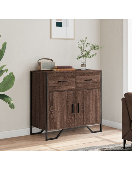Credenza Rovere Marrone 79,5x35,5x74,5 cm in Legno Multistrato