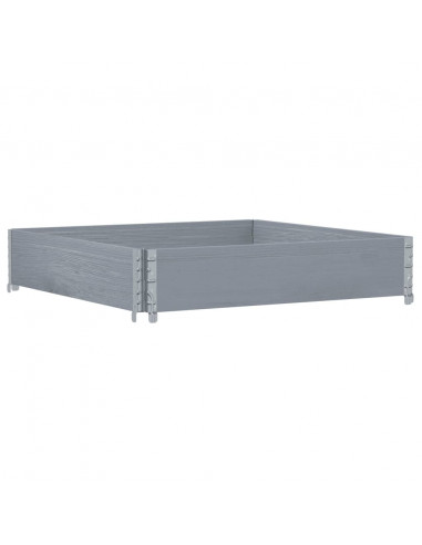 Paretale per Pallet Grigio 100x100 cm in Legno Massello di Pino