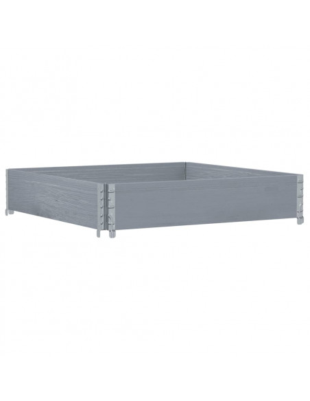 Paretale per Pallet Grigio 100x100 cm in Legno Massello di Pino