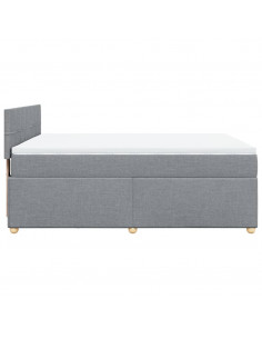 Giroletto a Molle con Materasso Grigio Chiaro 160x200cm Tessuto 2