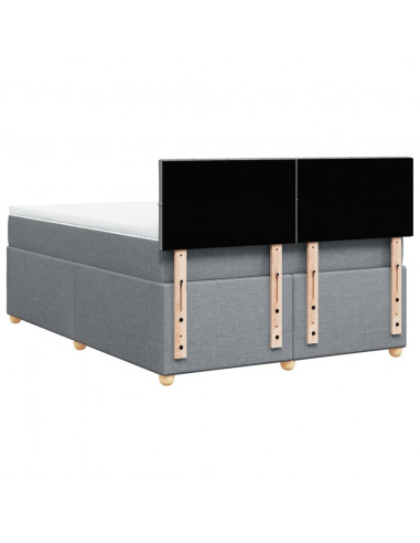 Giroletto a Molle con Materasso Grigio Chiaro 160x200cm Tessuto