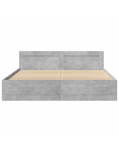 Giroletto Testiera Grigio Cemento 180x200 cm Legno Multistrato