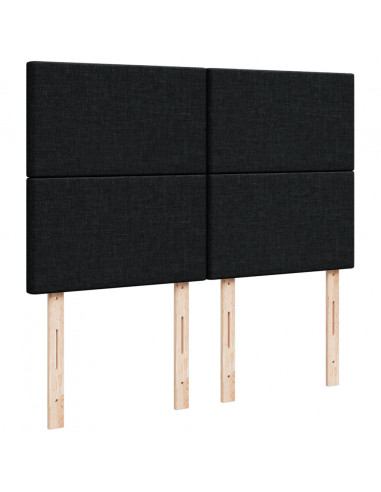 Giroletto a Molle con Materasso Nero 140x190 cm in Tessuto