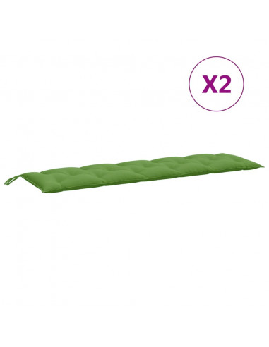 Cuscini Panca Giardino 2pz Verde Mélange 180x50x7 cm Tessuto