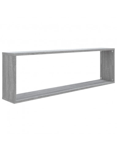 Mensole Cubo Muro 2pz Grigio Sonoma 100x15x30 Legno Multistrato