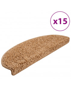 Tappetini per Scale 15 pz Beige 65x21x4 cm 2