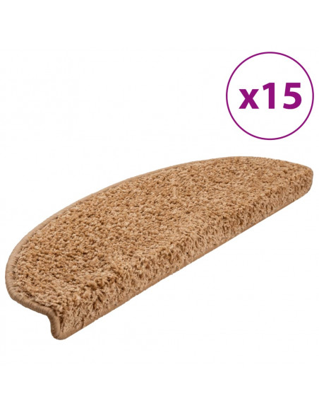 Tappetini per Scale 15 pz Beige 65x21x4 cm