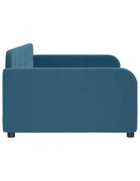Letto da Giorno Blu 100x200 cm in Velluto