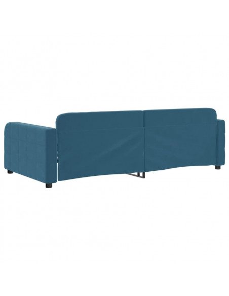Letto da Giorno Blu 100x200 cm in Velluto