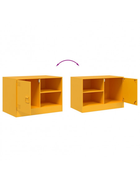 Mobili TV 2 pz Giallo Senape 67x39x44 cm in Acciaio