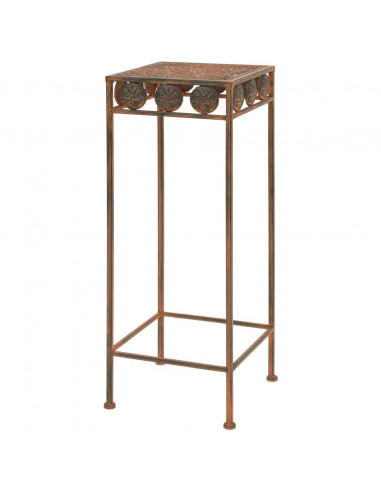 Set Piedistalli per Piante 3 pz Vintage Metallo Effetto Ruggine