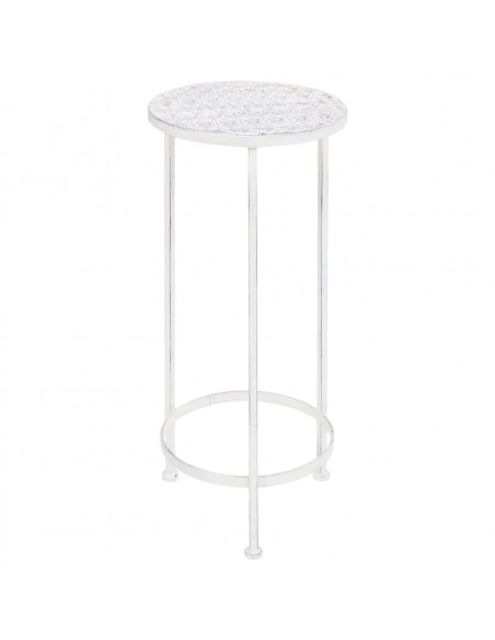 Set Piedistalli per Piante 3 pz Vintage Effetto Bianco Anticato