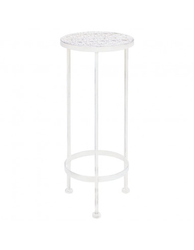 Set Piedistalli per Piante 3 pz Vintage Effetto Bianco Anticato