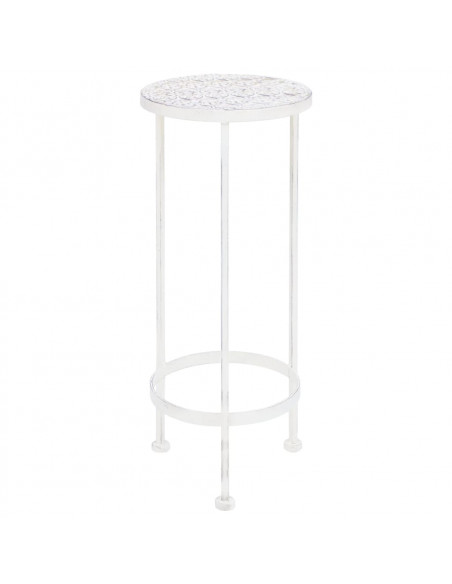 Set Piedistalli per Piante 3 pz Vintage Effetto Bianco Anticato
