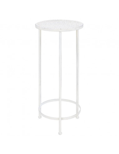 Set Piedistalli per Piante 3 pz Vintage Effetto Bianco Anticato