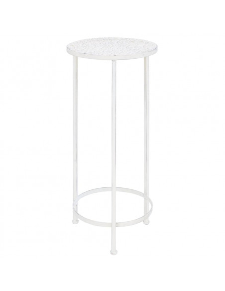 Set Piedistalli per Piante 3 pz Vintage Effetto Bianco Anticato