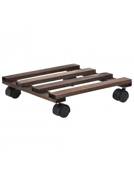 Pedane con Ruote per Piante 4 pz in Legno di Cedro 25x25 cm
