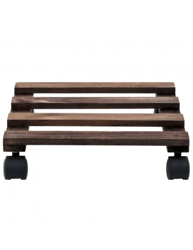 Pedane con Ruote per Piante 4 pz in Legno di Cedro 25x25 cm