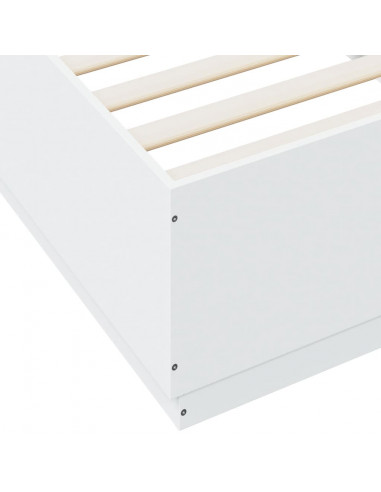 Giroletto con Luci LED Bianco 90x200 cm in Legno Multistrato