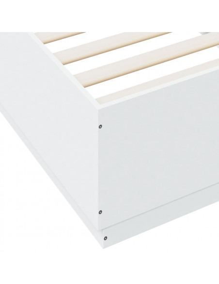 Giroletto con Luci LED Bianco 90x200 cm in Legno Multistrato