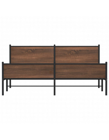 Giroletto senza Materaso in Metallo Rovere Marrone 160x200 cm