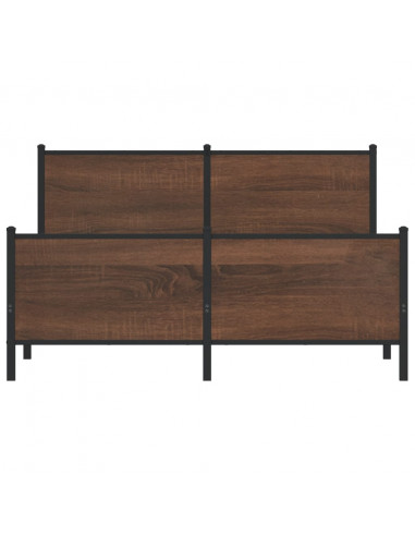 Giroletto senza Materaso in Metallo Rovere Marrone 160x200 cm