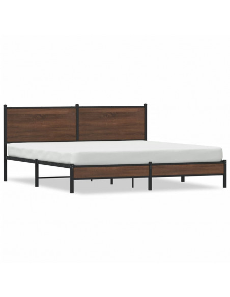 Giroletto senza Materaso in Metallo Rovere Marrone 180x200 cm