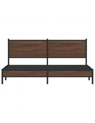 Giroletto senza Materaso in Metallo Rovere Marrone 180x200 cm