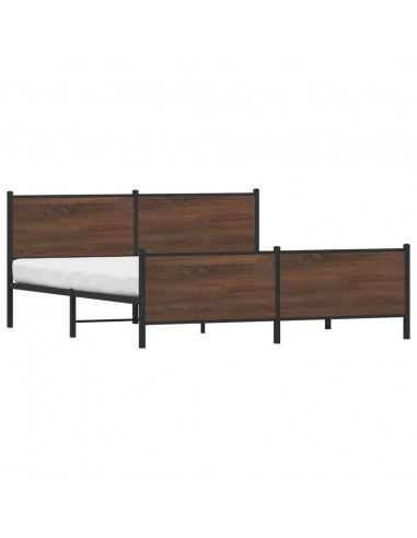 Giroletto senza Materaso in Metallo Rovere Marrone 180x200 cm