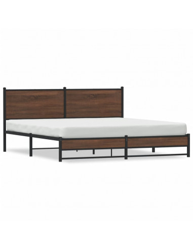 Giroletto senza Materaso in Metallo Rovere Marrone 183x213 cm