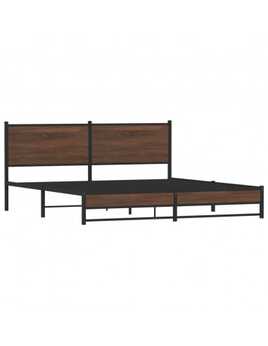 Giroletto senza Materaso in Metallo Rovere Marrone 183x213 cm