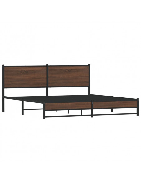 Giroletto senza Materaso in Metallo Rovere Marrone 183x213 cm