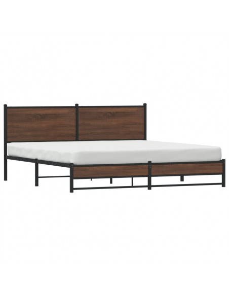 Giroletto senza Materaso in Metallo Rovere Marrone 183x213 cm