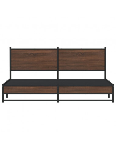 Giroletto senza Materaso in Metallo Rovere Marrone 183x213 cm