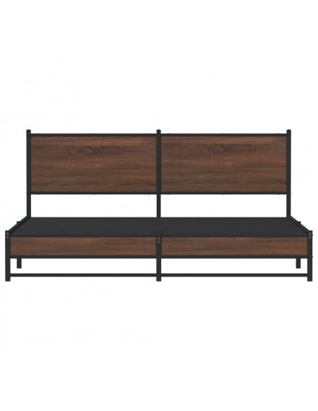 Giroletto senza Materaso in Metallo Rovere Marrone 183x213 cm