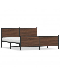 Giroletto senza Materaso in Metallo Rovere Marrone 193x203 cm 2