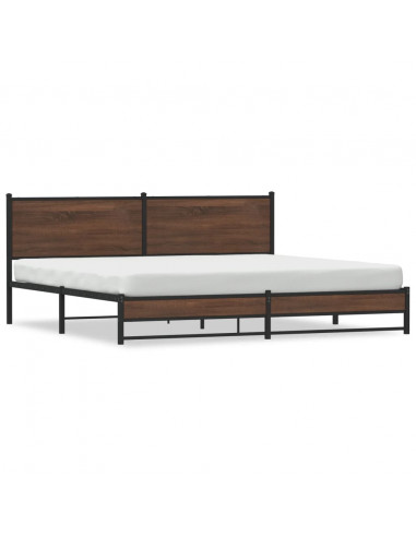 Giroletto senza Materaso in Metallo Rovere Marrone 193x203 cm