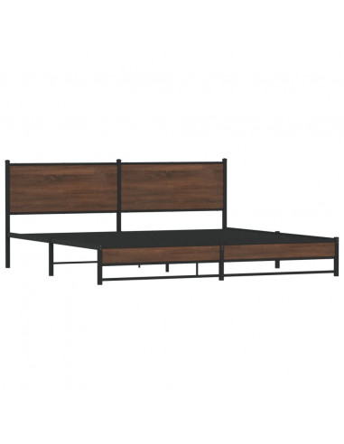 Giroletto senza Materaso in Metallo Rovere Marrone 193x203 cm