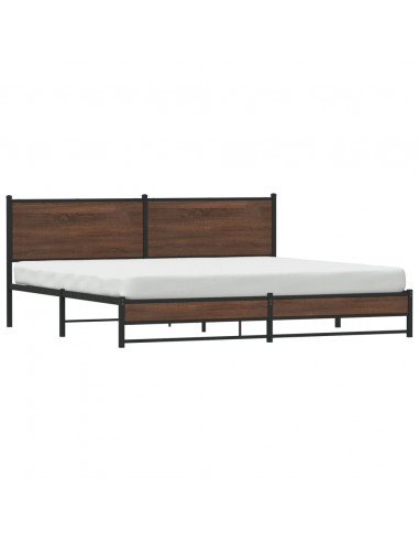 Giroletto senza Materaso in Metallo Rovere Marrone 193x203 cm