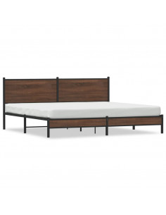 Giroletto senza Materaso in Metallo Rovere Marrone 193x203 cm 2