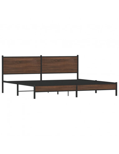 Giroletto senza Materaso in Metallo Rovere Marrone 193x203 cm