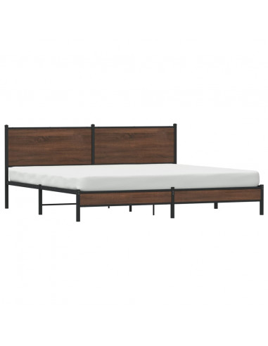 Giroletto senza Materaso in Metallo Rovere Marrone 193x203 cm