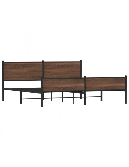 Giroletto senza Materaso in Metallo Rovere Marrone 193x203 cm